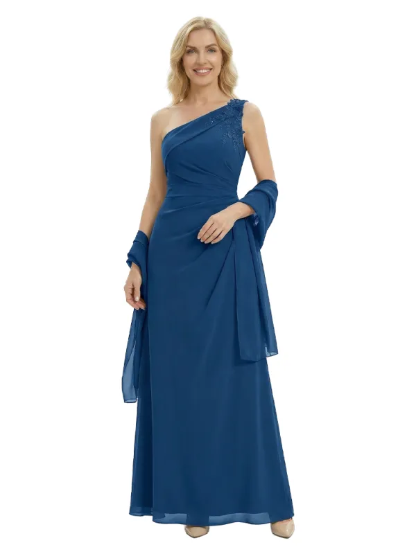 Elegant One Shoulder Lace Appliques Floor-Length Mother of The Bride Dresses sold by ChicSew