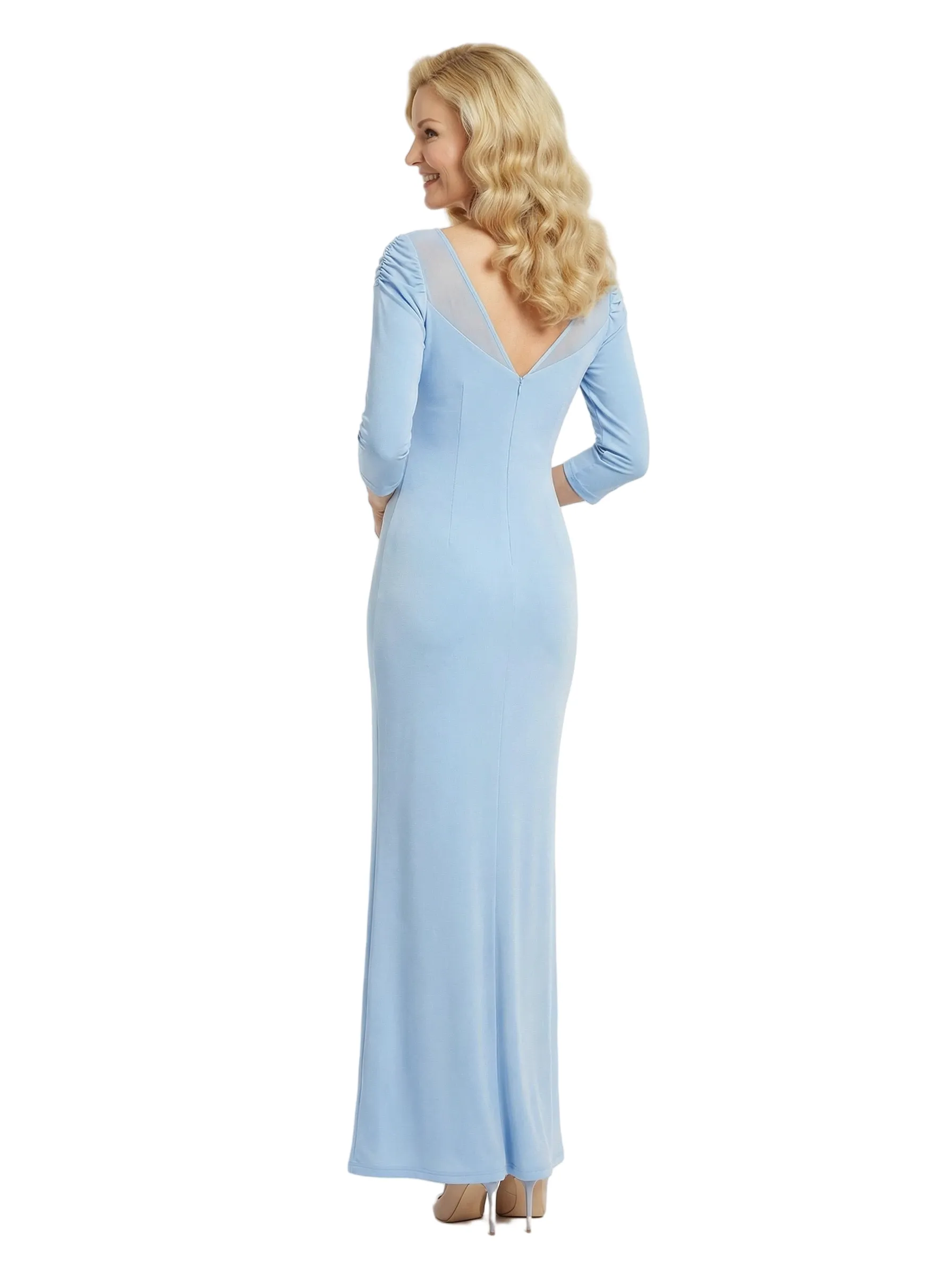 Modern Chiffon Mother Of The Bride Dress V-Neck Long Sleeves Chiffon Maxi Gown sold by ChicSew product image thumbnail 3