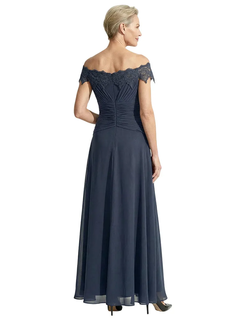 Pretty Off The Shoulder Lace Applique Mother of The Bride A-Line Gown sold by ChicSew product image thumbnail 3