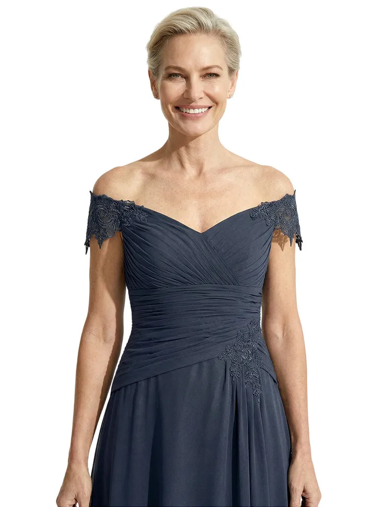 Pretty Off The Shoulder Lace Applique Mother of The Bride A-Line Gown sold by ChicSew product image thumbnail 2