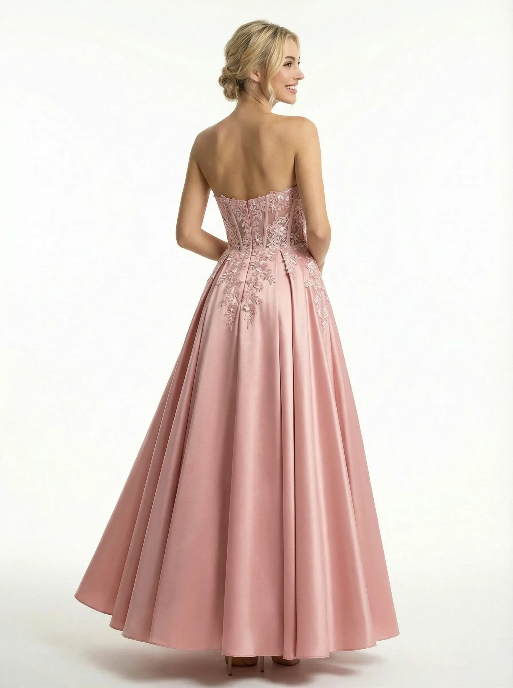 Classy Floral Embroidered Sweetheart A-Line Evening Gown sold by ChicSew product image thumbnail 3