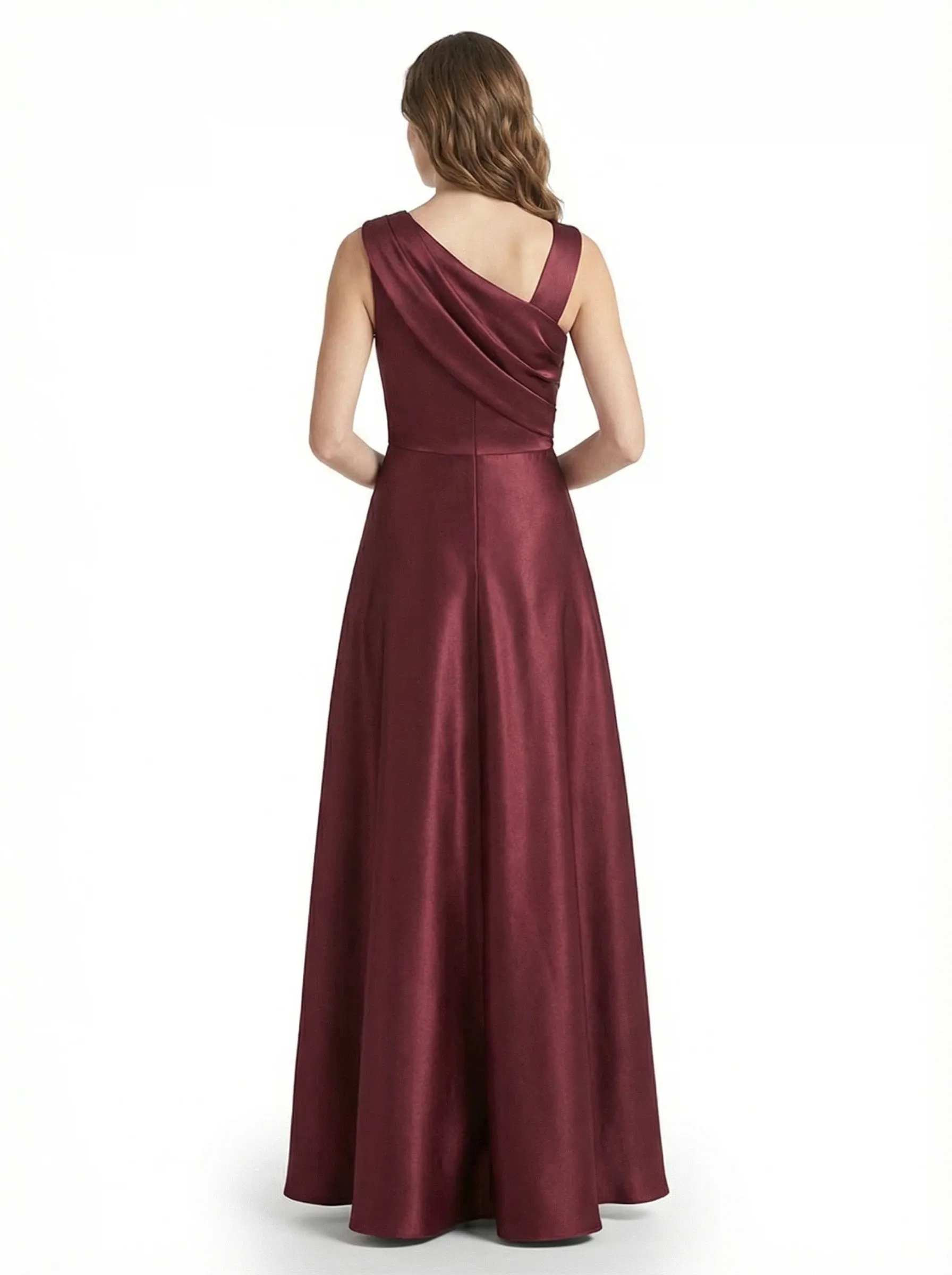 Chicsew Stunning Asymmetrical Neckline Sleeveless A-Line Satin Formal Dress For Mother Of The Bride sold by ChicSew product image thumbnail 3