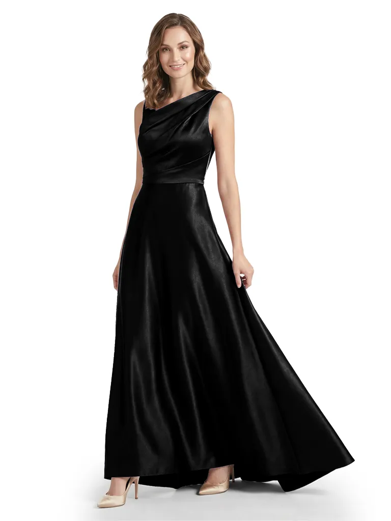 Chicsew Stunning Asymmetrical Neckline Sleeveless A-Line Satin Formal Dress For Mother Of The Bride sold by ChicSew product image thumbnail 4