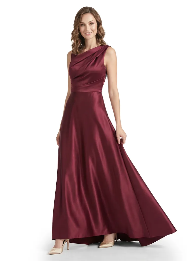 Chicsew Stunning Asymmetrical Neckline Sleeveless A-Line Satin Formal Dress For Mother Of The Bride sold by ChicSew