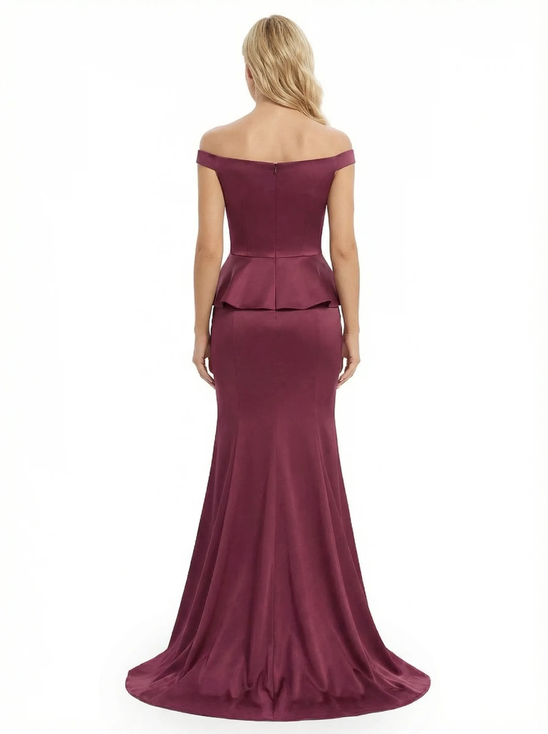 Chicsew Glamorous Off The Shoulder Soft Satin Mermaid Maxi Mother Of The Bride Dress sold by ChicSew product image thumbnail 2