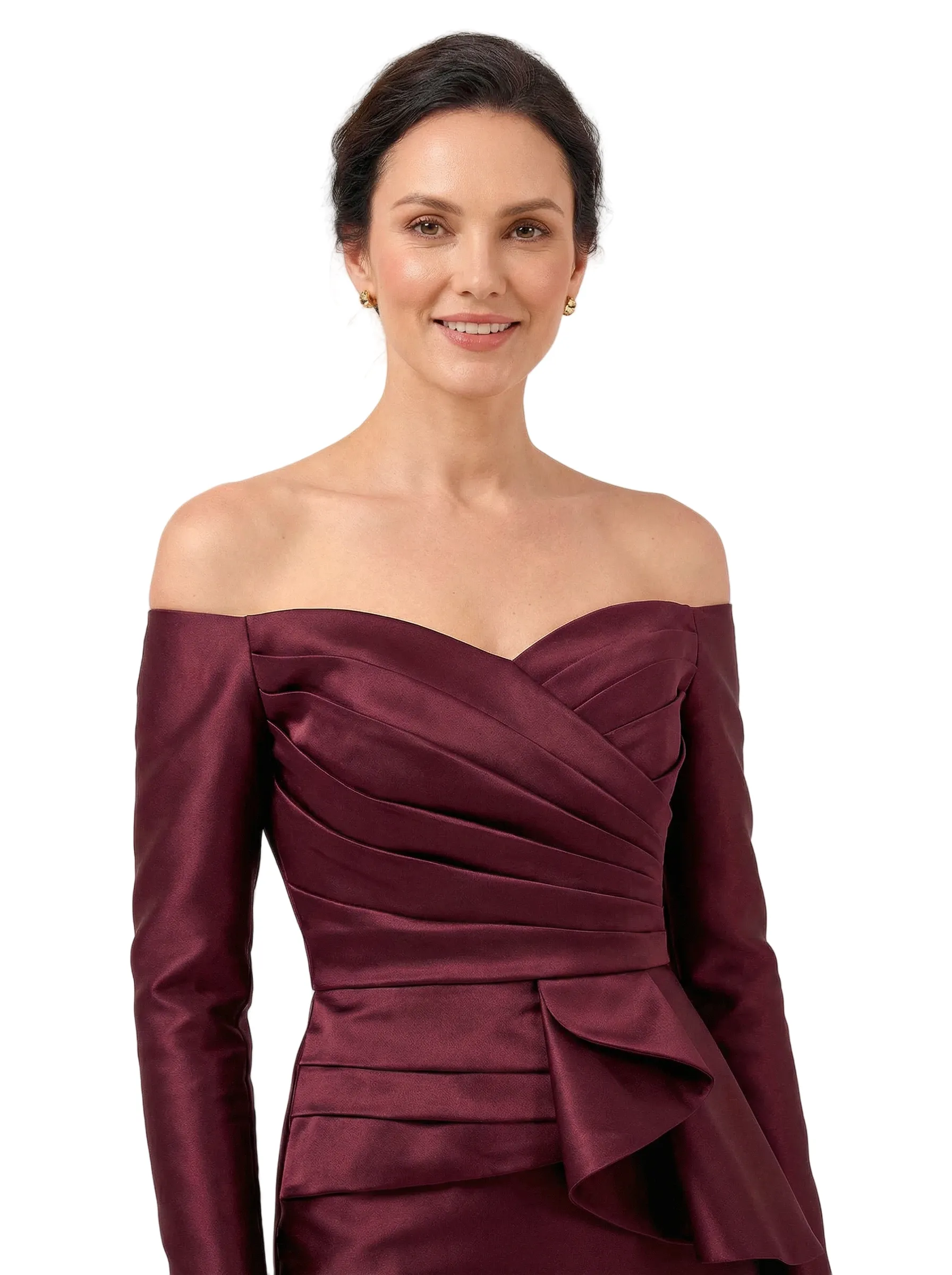 Chicsew Elegant Off Shoulder Long Sleeves Ruched Mermaid Mother Of The Bride Gown sold by ChicSew product image thumbnail 2