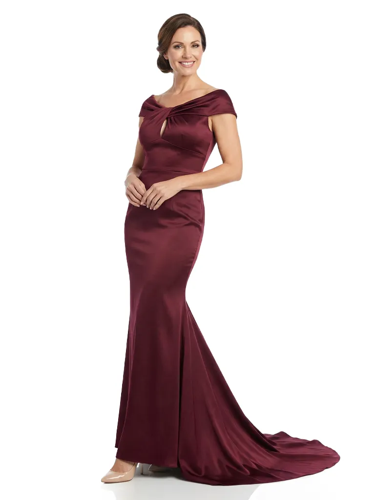 Chicsew Classy Off The Shoulder Satin Mermaid Evening Gown For Mother Of The Bride sold by ChicSew