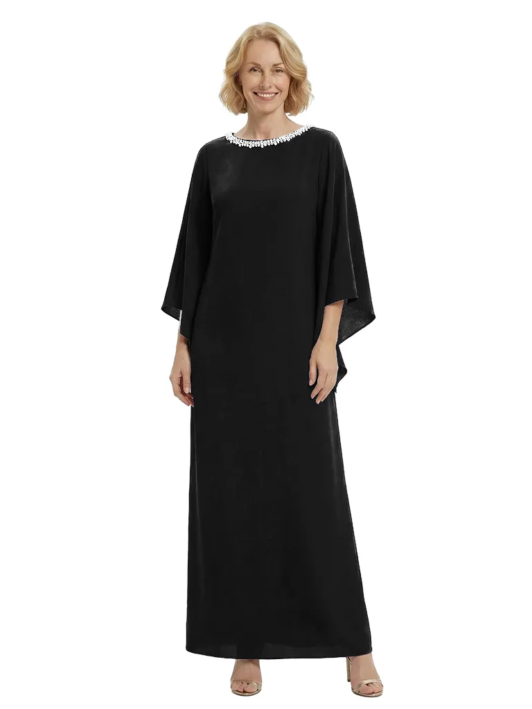 Chicsew Modest Beaded Neckline Long Sleeves Chiffon A-Line Mother Of The Bride Gown sold by ChicSew product image thumbnail 4