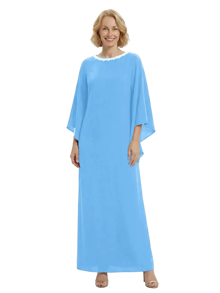 Chicsew Modest Beaded Neckline Long Sleeves Chiffon A-Line Mother Of The Bride Gown sold by ChicSew product image thumbnail 5