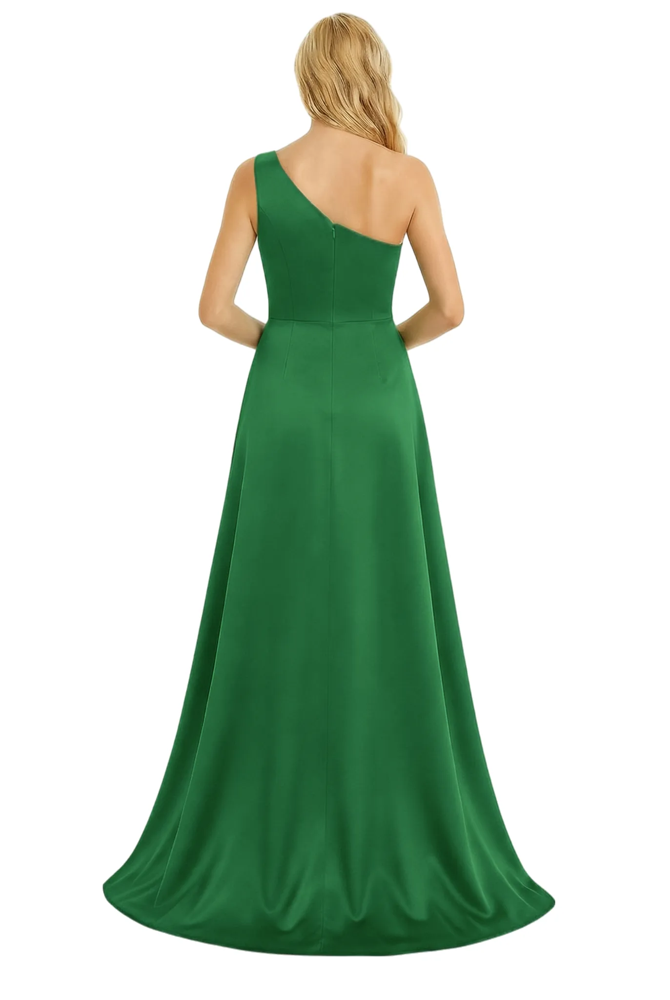 Chicsew One Shoulder Bow Ruched Satin Mermaid Mother Of The Bride Dresses With Overskirt sold by ChicSew product image thumbnail 3