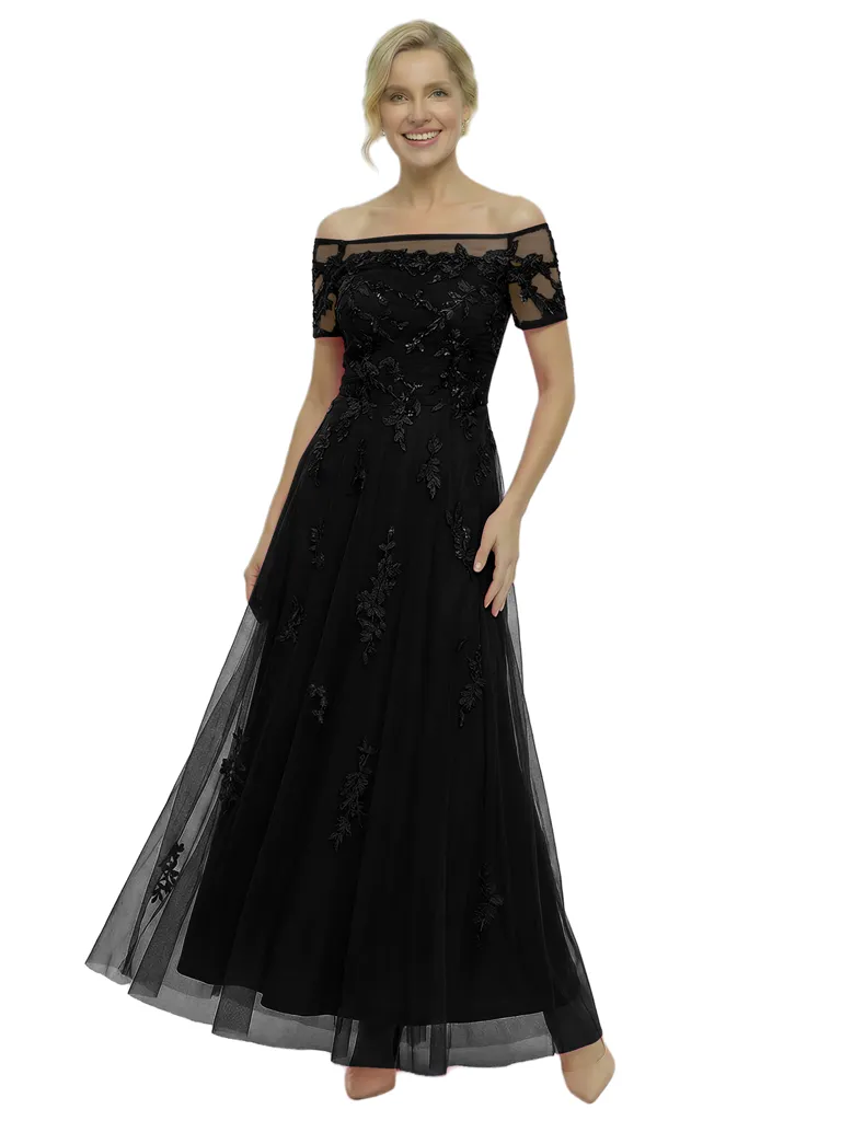 Chicsew Exquisite Off the Shoulder A-Line Chiffon Mother Of The Groom Dress With Lace Appliques sold by ChicSew product image thumbnail 4