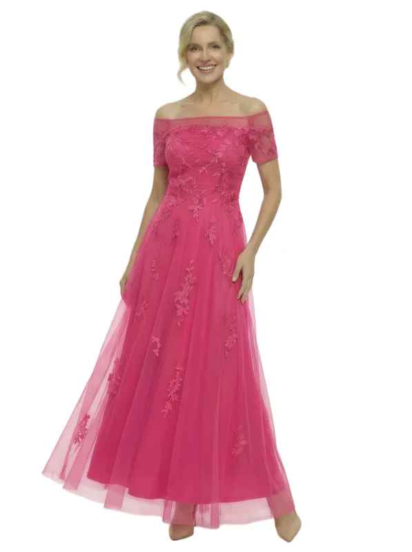 Chicsew Exquisite Off the Shoulder A-Line Chiffon Mother Of The Groom Dress With Lace Appliques sold by ChicSew