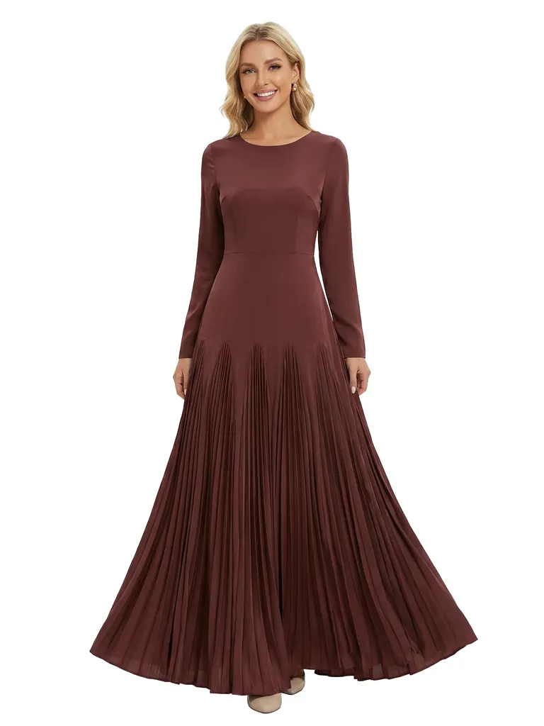 Chicsew Unique Long Sleeves Pleated A-Line Chiffon Mother Of The Groom Formal Gown sold by ChicSew