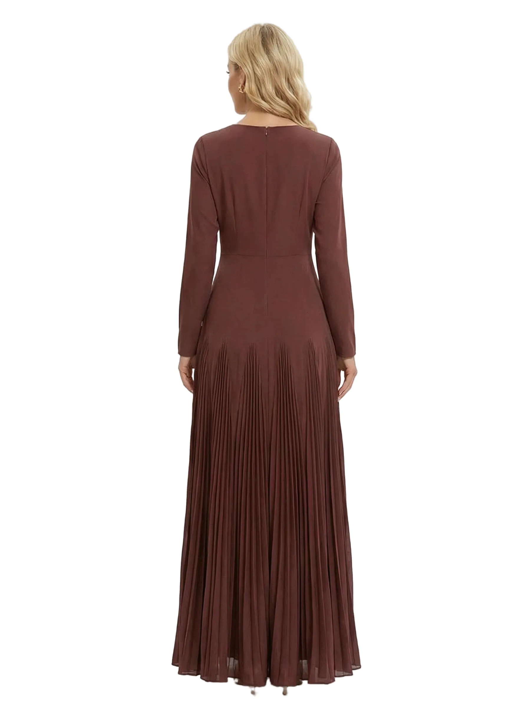 Chicsew Unique Long Sleeves Pleated A-Line Chiffon Mother Of The Groom Formal Gown sold by ChicSew product image thumbnail 2