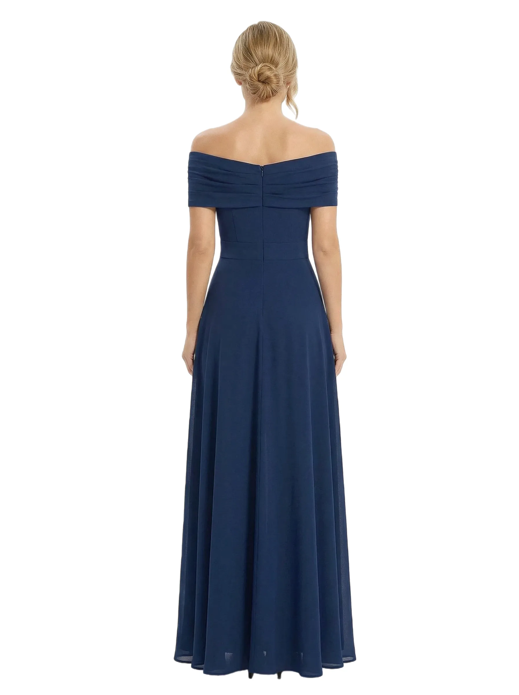 Chicsew Mother of Bride Pantsuit Overskirt Modern Knot Detail Chiffon Wide Leg Gown Fancy Overlay sold by ChicSew product image thumbnail 3