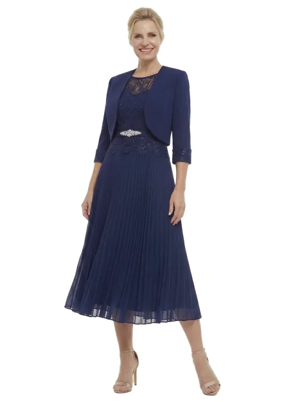 Chicsew Mother of Bride Dresses and Jacket Classy 3/4 Sleeve Lace Midi Dress Beautiful Timeless Style sold by ChicSew