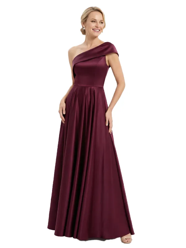 Chicsew Mother of Groom Dress Unique Sleeveless Satin A-Line Long Gown Pretty Sophisticated Silhouette sold by ChicSew