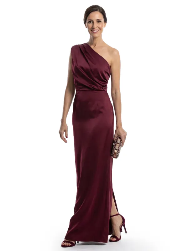 Chicsew Elegant One Shoulder Ruched Mermaid Satin Mother of The Bride Dress sold by ChicSew