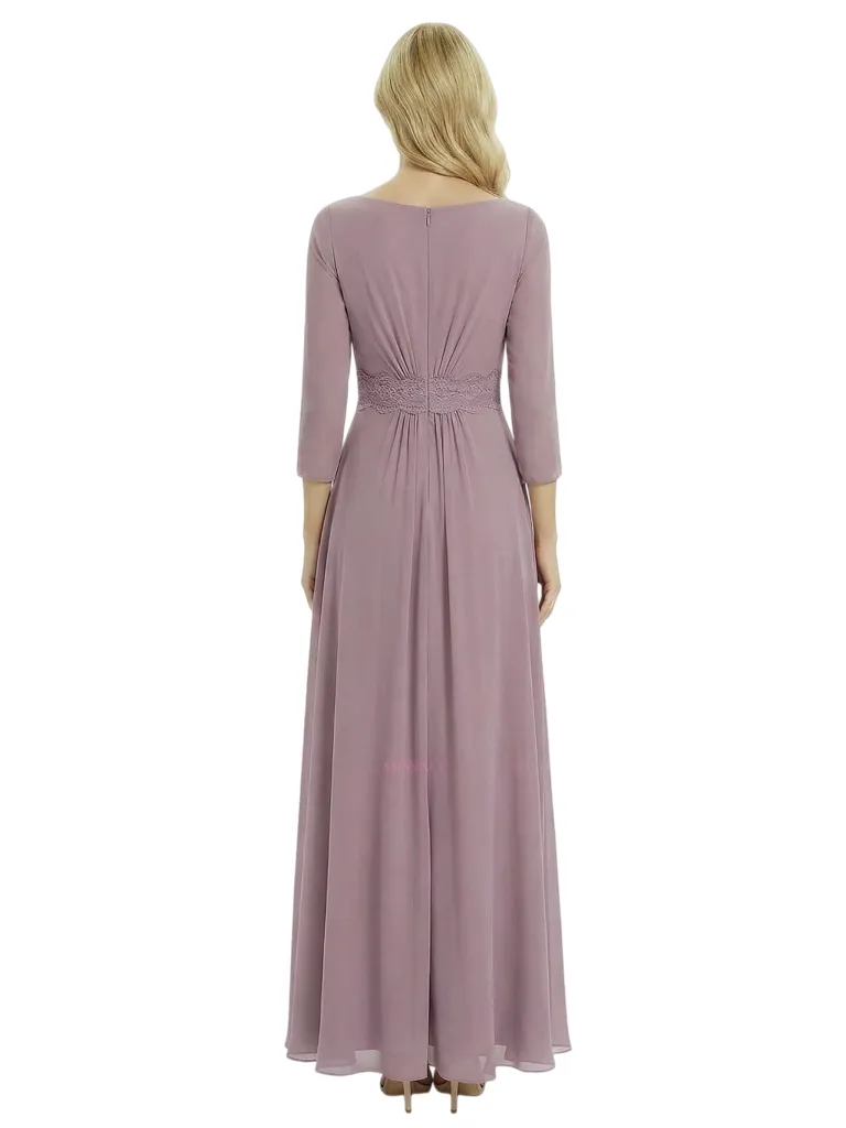 Chicsew Mother of The Groom Dresses Pretty Scoop 3/4 Sleeve Chiffon Maxi Gown sold by ChicSew product image thumbnail 3