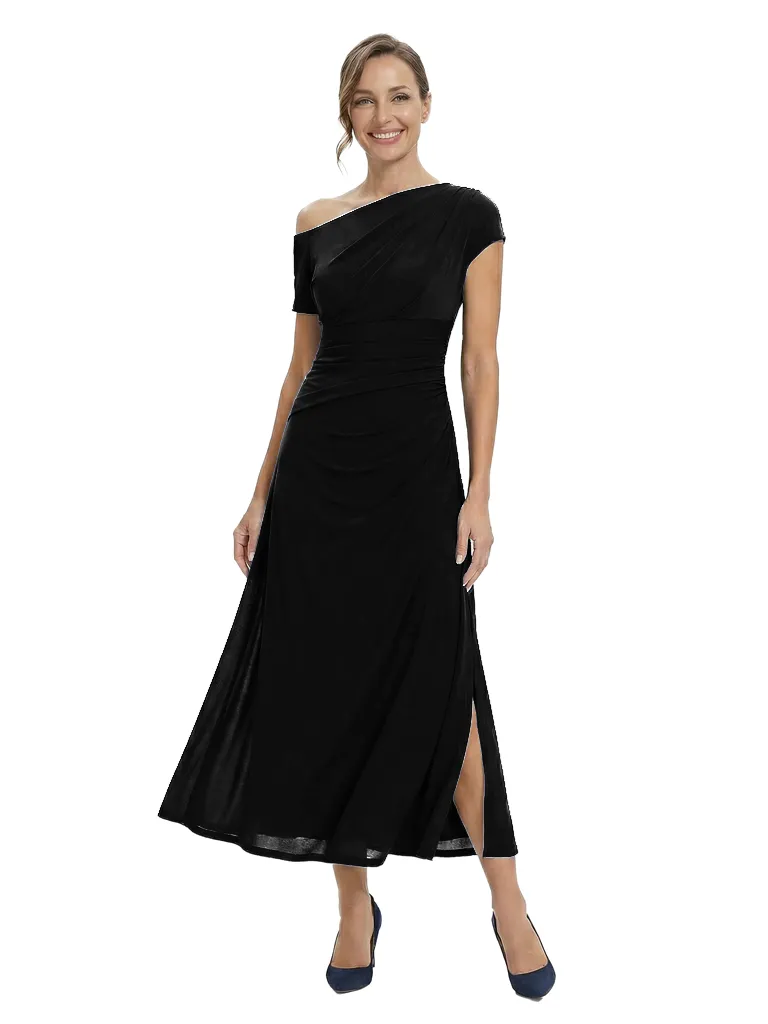 Chicsew Classy One Shoulder Side Slit A-Line Chiffon Mother of The Bride Dress sold by ChicSew product image thumbnail 4