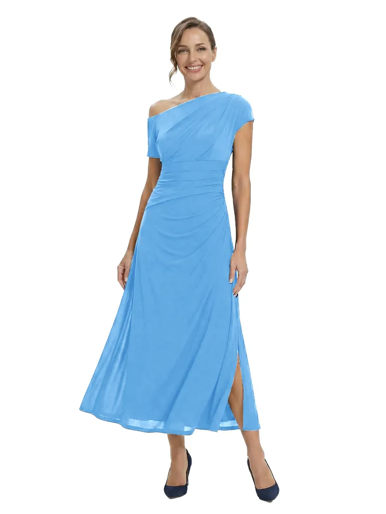 Chicsew Classy One Shoulder Side Slit A-Line Chiffon Mother of The Bride Dress sold by ChicSew product image thumbnail 5