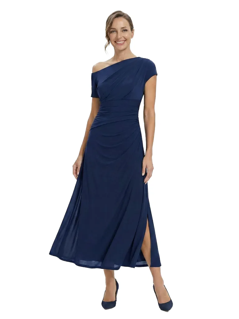 Chicsew Classy One Shoulder Side Slit A-Line Chiffon Mother of The Bride Dress sold by ChicSew