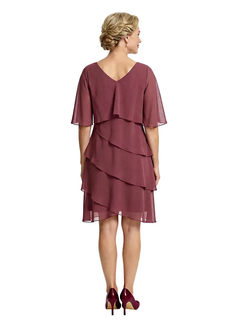 Chicsew Classy Multi-layer ruffles Knee-Length A-Line Chiffon Mother of The Bride Dress sold by ChicSew product image thumbnail 3