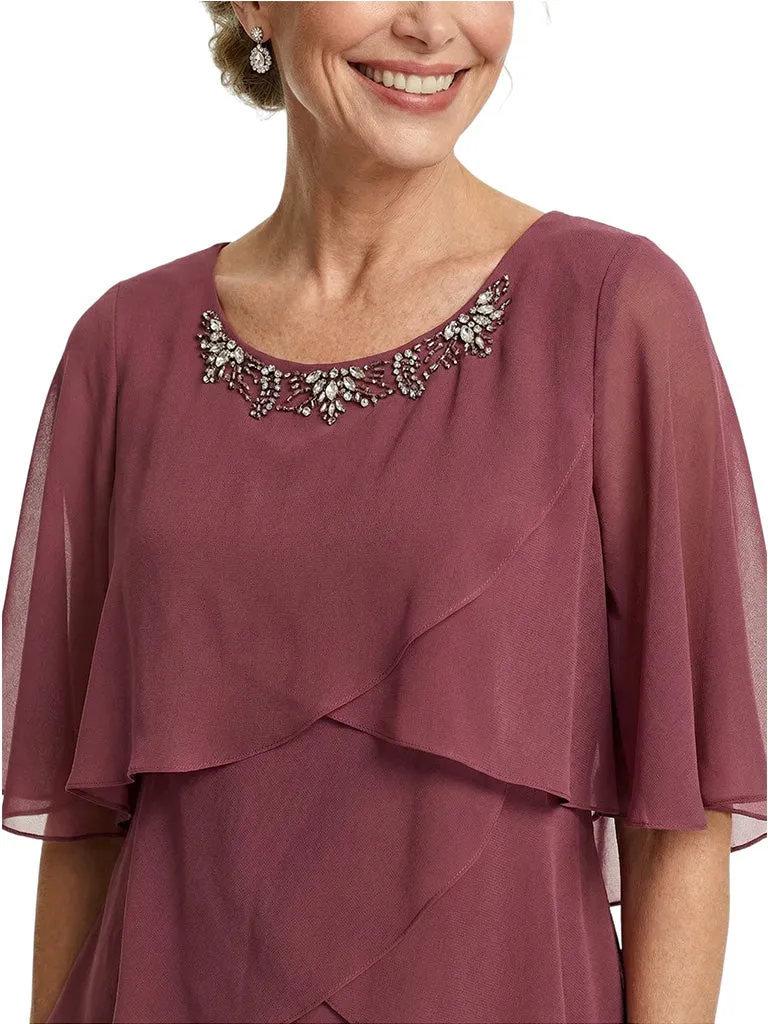 Chicsew Classy Multi-layer ruffles Knee-Length A-Line Chiffon Mother of The Bride Dress sold by ChicSew product image thumbnail 2