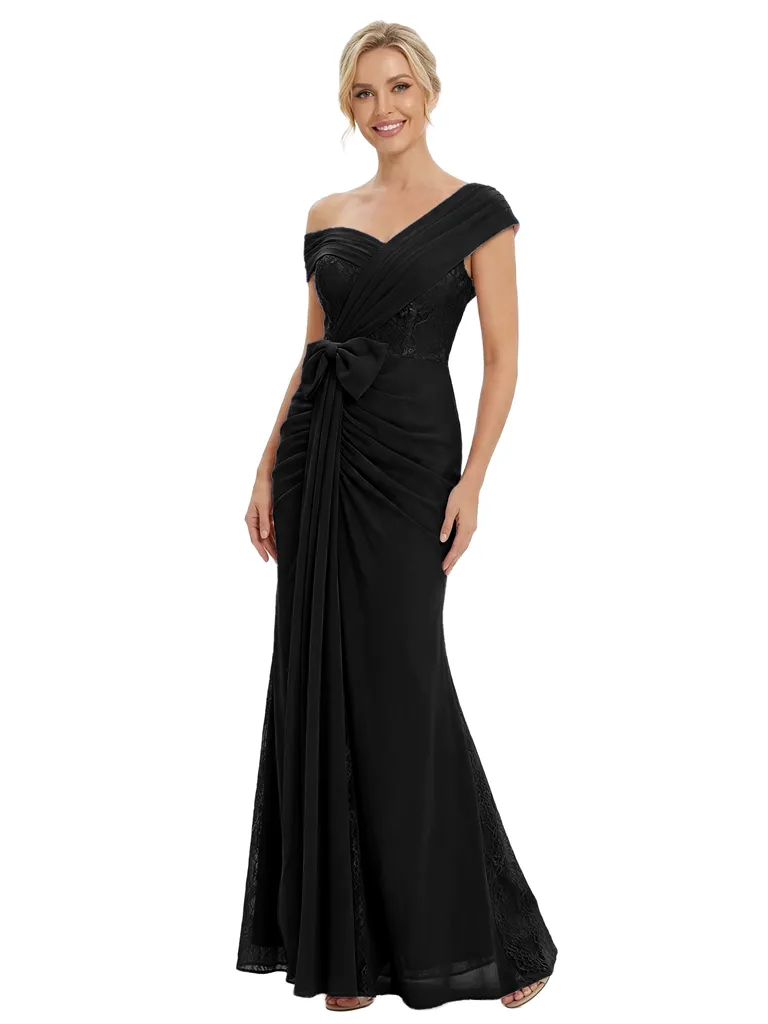 Chicsew Beautiful One Shoulder Lace Appliques Mermaid Chiffon Mother Of The Bride Dress sold by ChicSew product image thumbnail 4