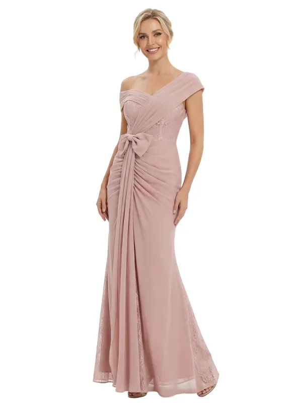 Chicsew Beautiful One Shoulder Lace Appliques Mermaid Chiffon Mother Of The Bride Dress sold by ChicSew