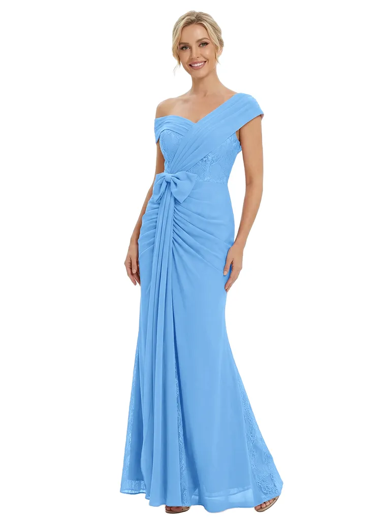 Chicsew Beautiful One Shoulder Lace Appliques Mermaid Chiffon Mother Of The Bride Dress sold by ChicSew product image thumbnail 5