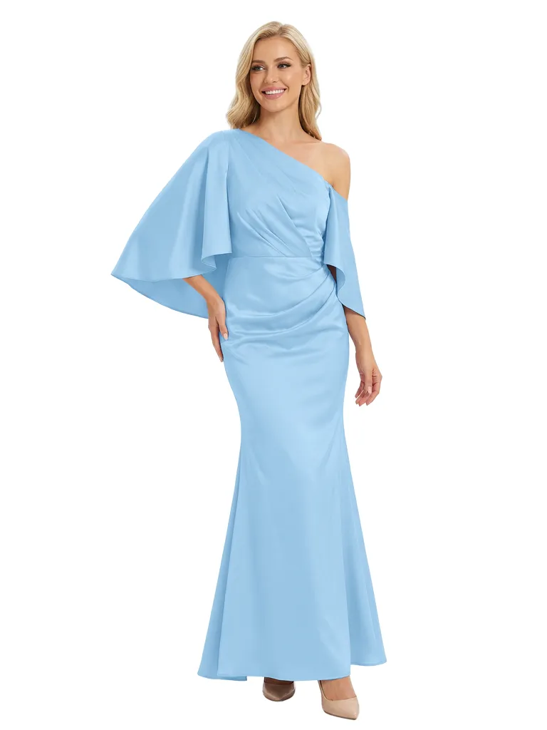 Chicsew Elegant Asymmetric Half Sleeves Satin Mermaid Mother Of The Bride Dresses sold by ChicSew product image thumbnail 5