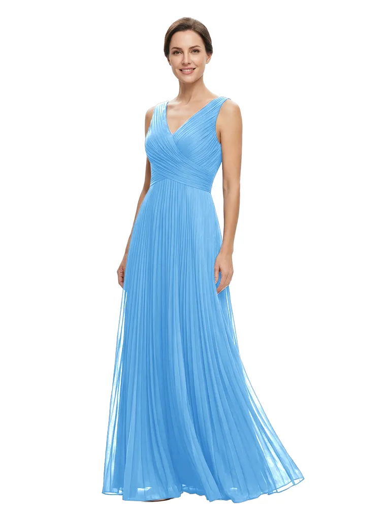 Chicsew Elegant V-Neck Sleeveless Ruched A-Line Chiffon Mother of The Bride Gown sold by ChicSew product image thumbnail 5