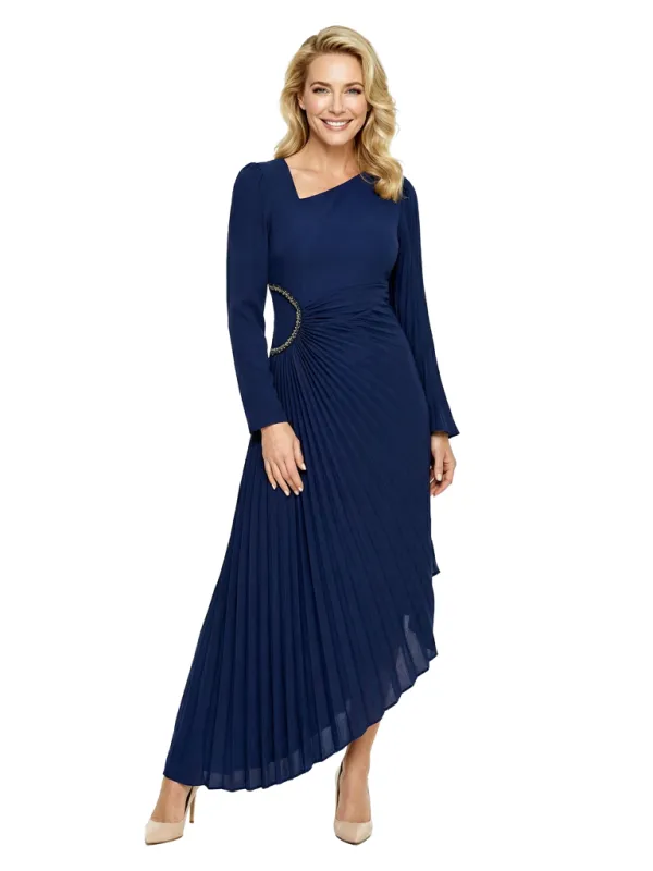 Chicsew Mother of The Bride Dresses Asymmetrical Long Sleeve Chiffon High Low Gown Unique Beaded Formal Wedding Event Dress sold by ChicSew