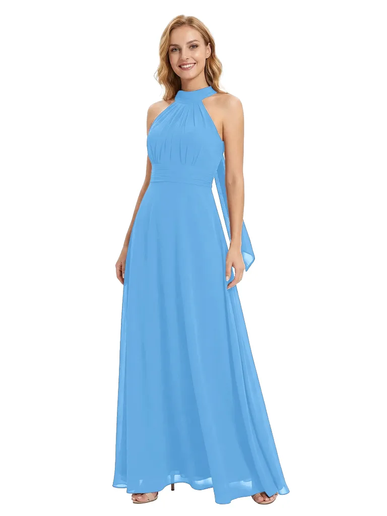 Chicsew Vintage Halter Sleeveless Ruched A-Line Chiffon Mother of The Bride Gown sold by ChicSew product image thumbnail 5