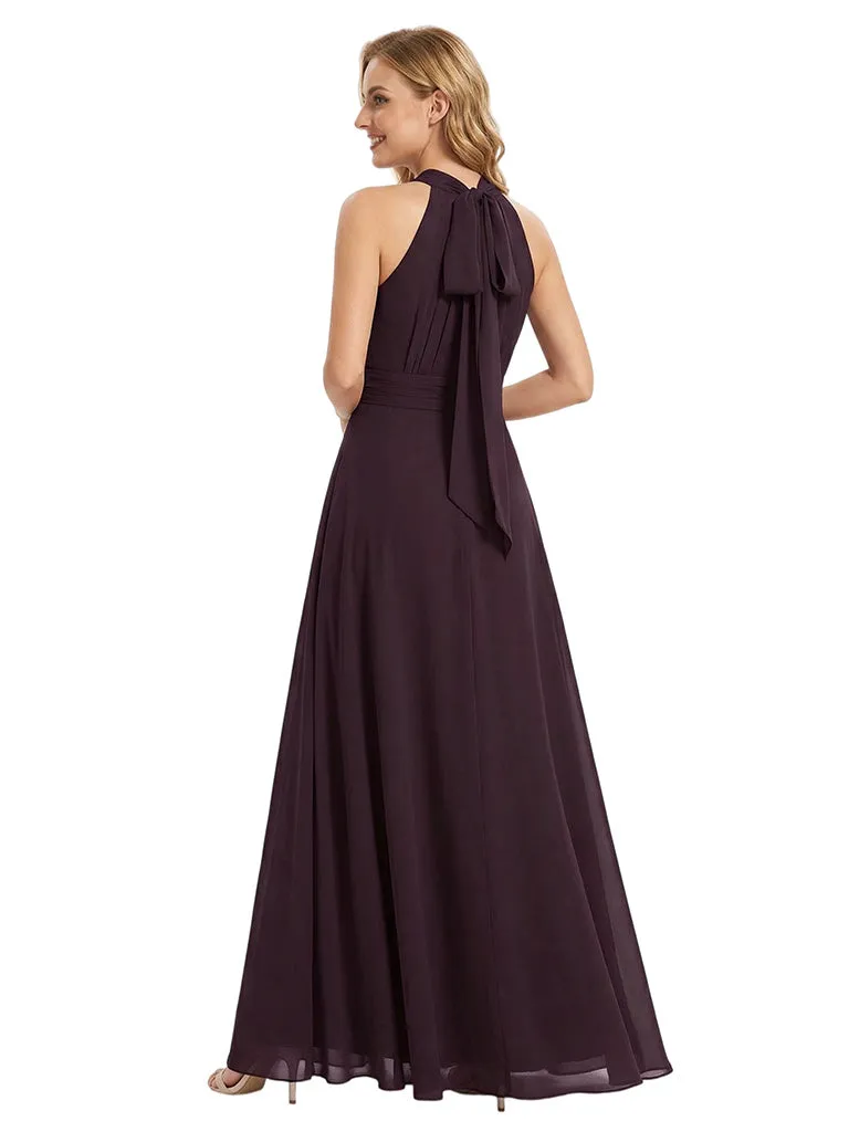 Chicsew Vintage Halter Sleeveless Ruched A-Line Chiffon Mother of The Bride Gown sold by ChicSew product image thumbnail 3