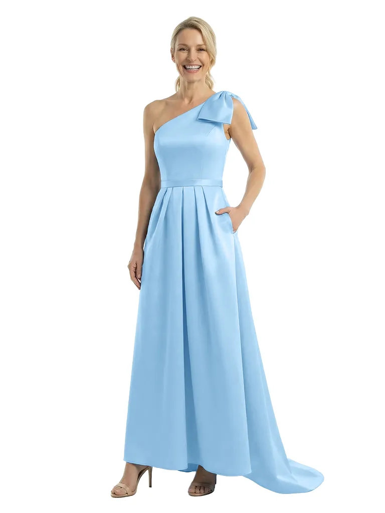 Chicsew Stylish One Shoulder High-Low Satin A-line Mother of The Bride Dresses sold by ChicSew product image thumbnail 5
