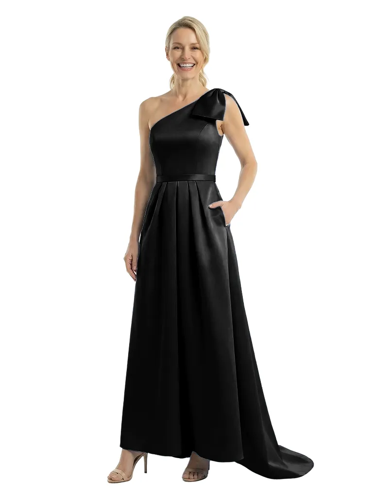 Chicsew Stylish One Shoulder High-Low Satin A-line Mother of The Bride Dresses sold by ChicSew product image thumbnail 4