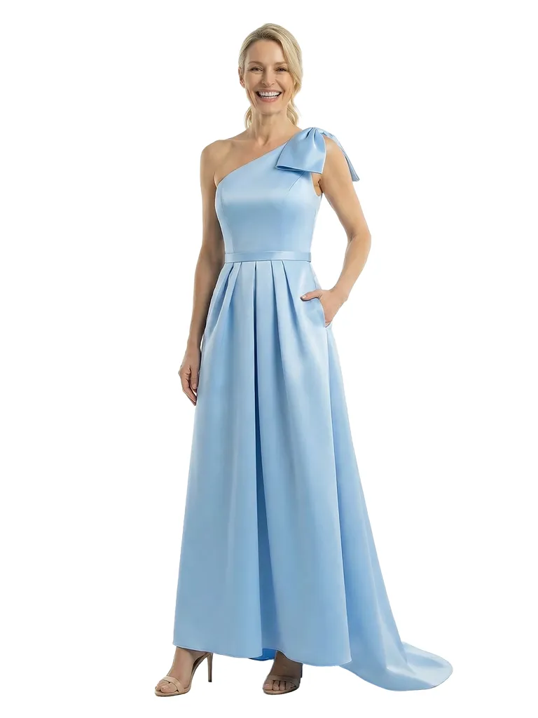 Chicsew Stylish One Shoulder High-Low Satin A-line Mother of The Bride Dresses sold by ChicSew