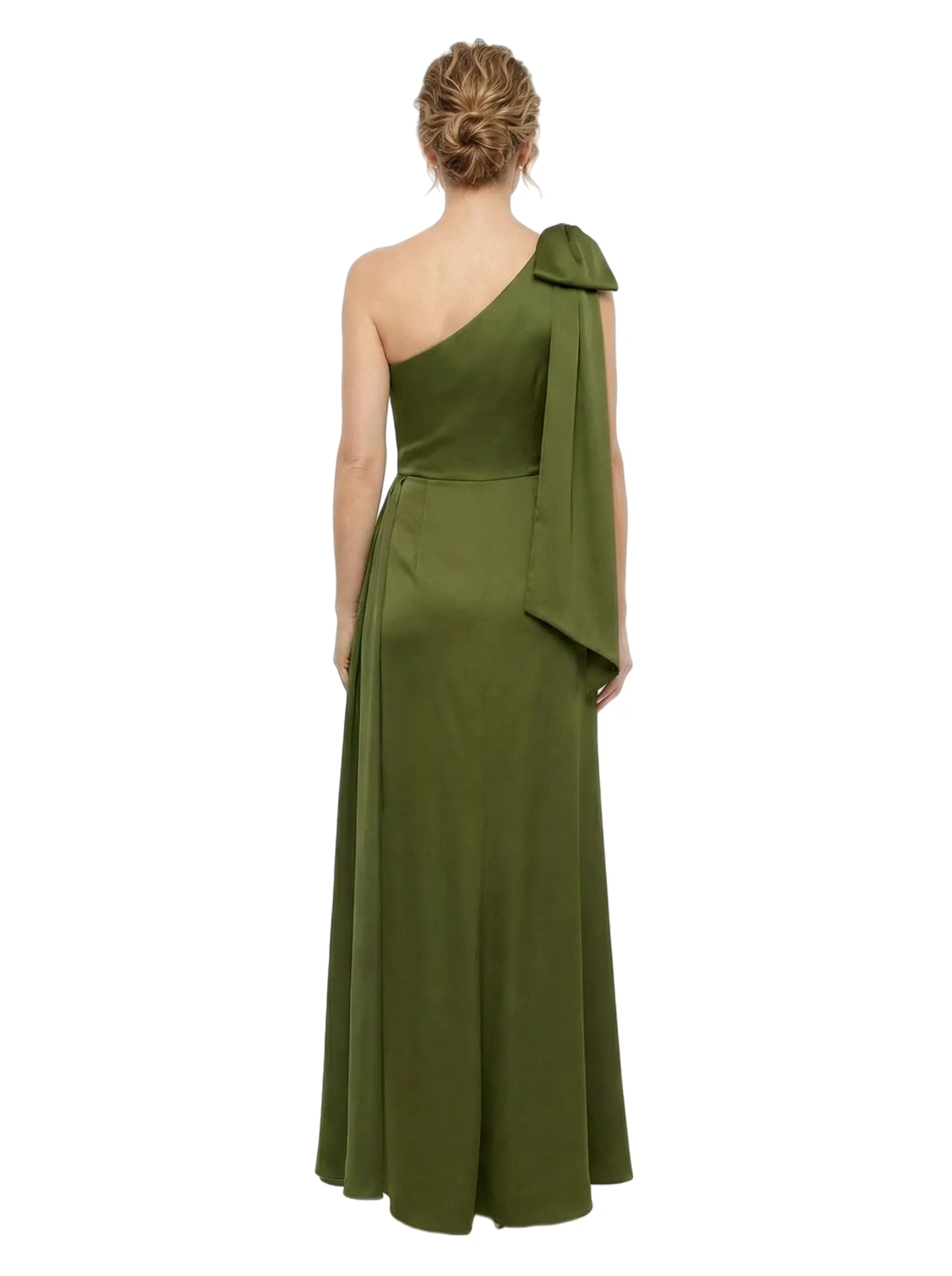 Chicsew One Shoulder Bow Ruched Satin Mermaid Mother Of The Bride Dresses sold by ChicSew product image thumbnail 3