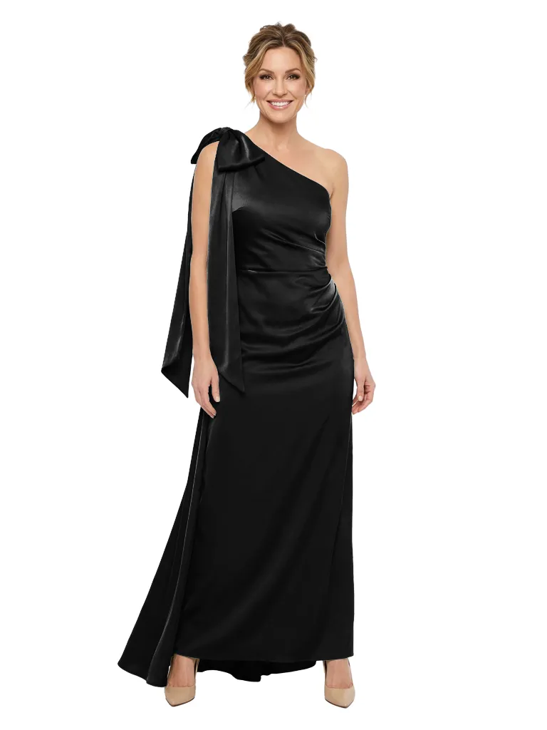 Chicsew One Shoulder Bow Ruched Satin Mermaid Mother Of The Bride Dresses sold by ChicSew product image thumbnail 4