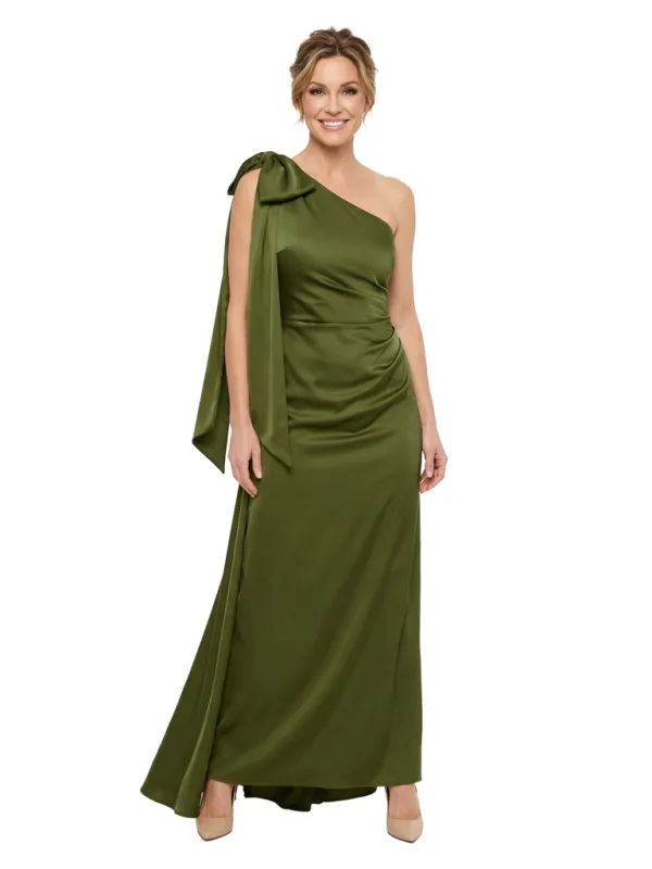 Chicsew One Shoulder Bow Ruched Satin Mermaid Mother Of The Bride Dresses sold by ChicSew