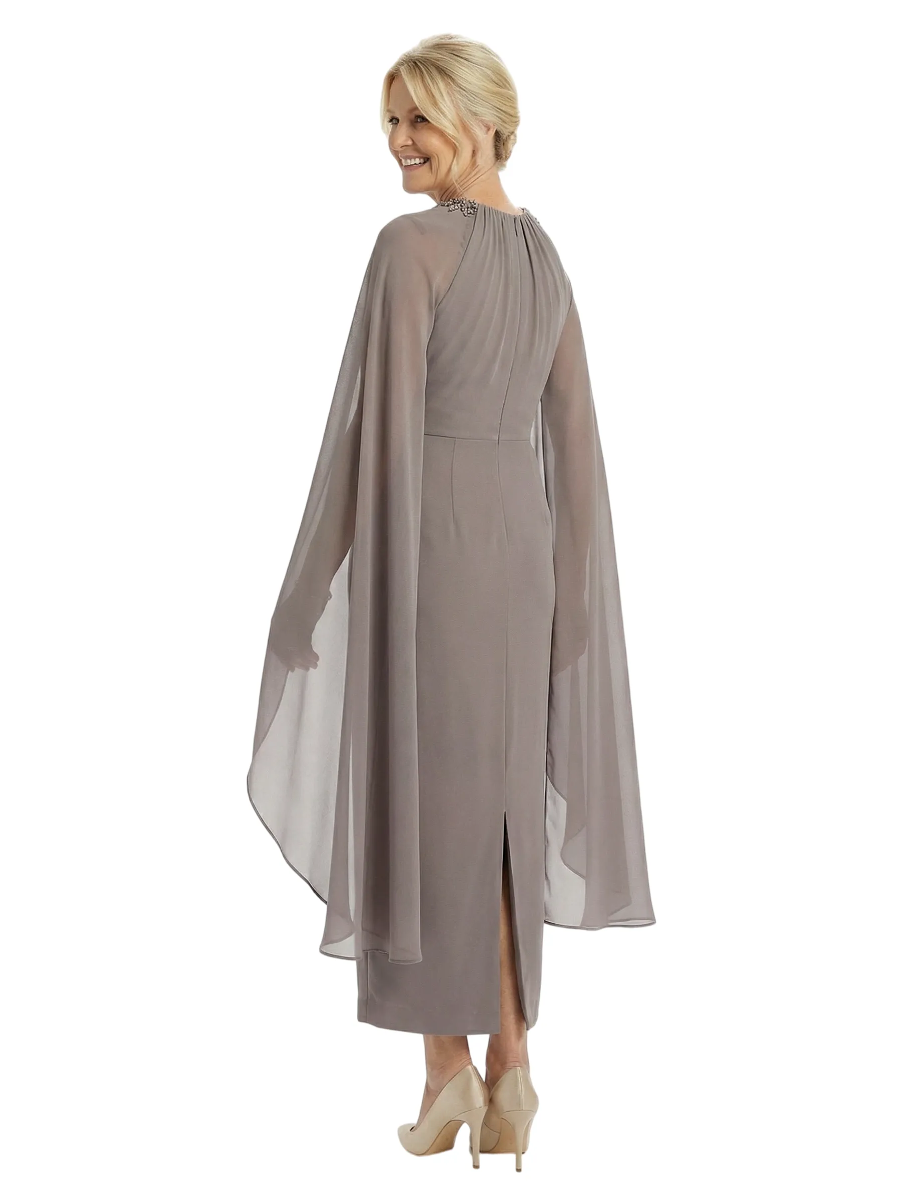 Chicsew Elegant Jewel Long Sleeves Sheath Chiffon Mother Of The Bride Dress sold by ChicSew product image thumbnail 2