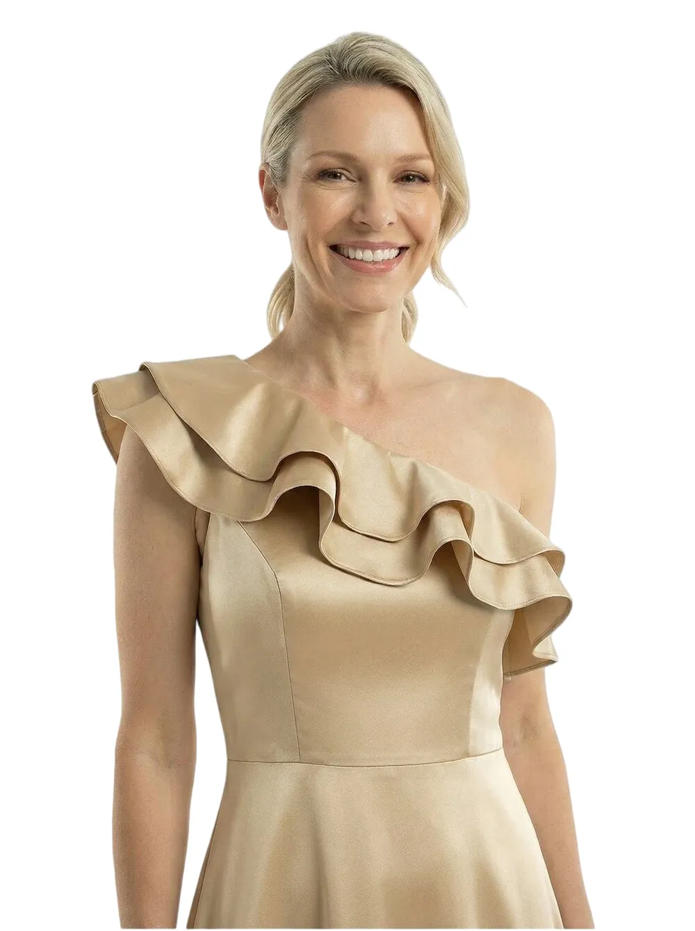 Chicsew Elegant One Shoulder Ruffle Ankle-Length Satin A-Line Mother Of The Bride Dresses sold by ChicSew product image thumbnail 2