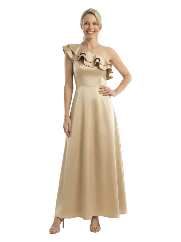 Chicsew Elegant One Shoulder Ruffle Ankle-Length Satin A-Line Mother Of The Bride Dresses sold by ChicSew