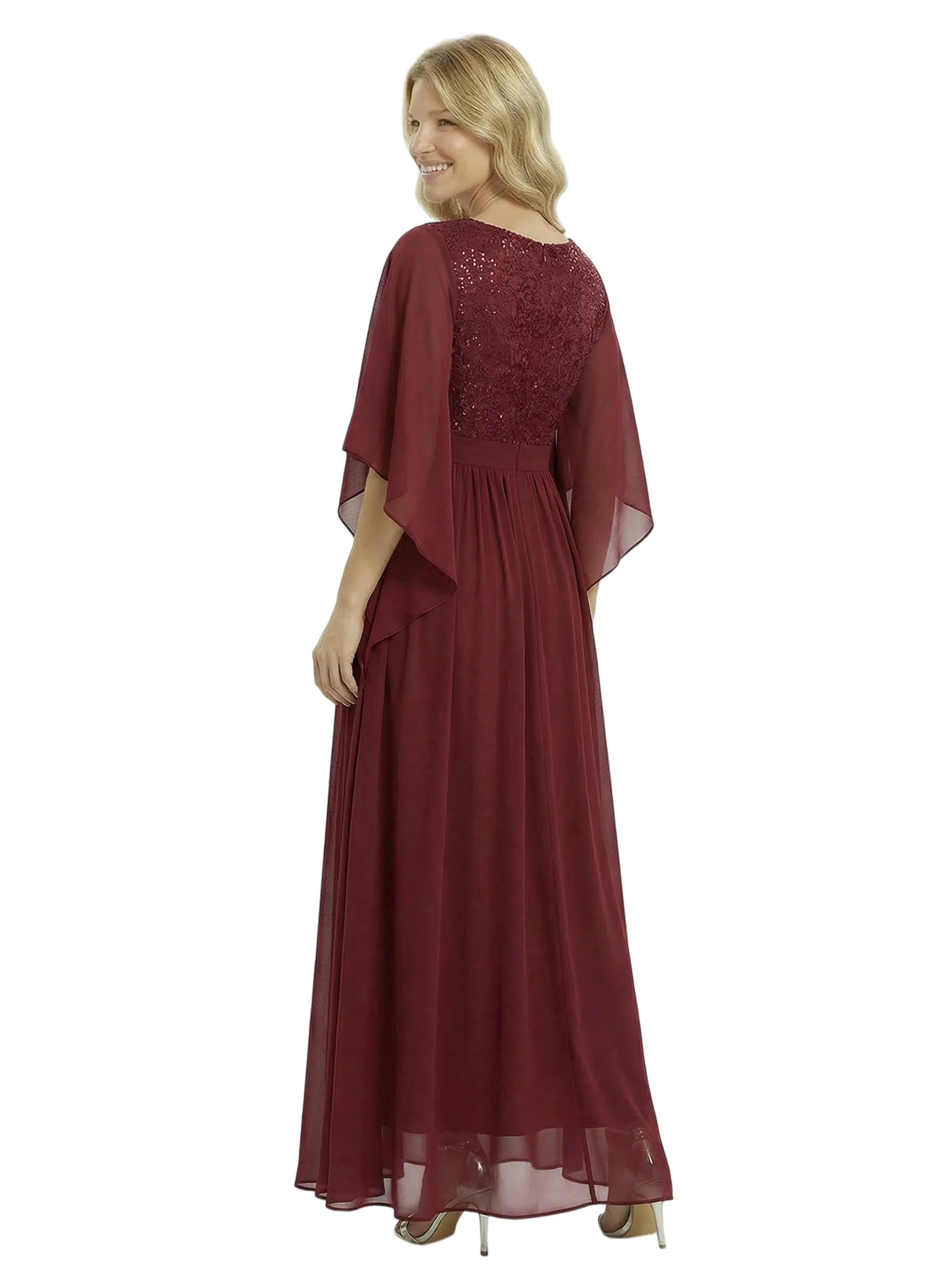 Chicsew Elegant Jewel 3/4 Sleeves A-Line Lace Appliques Chiffon Mother Of The Bride Dress sold by ChicSew product image thumbnail 3