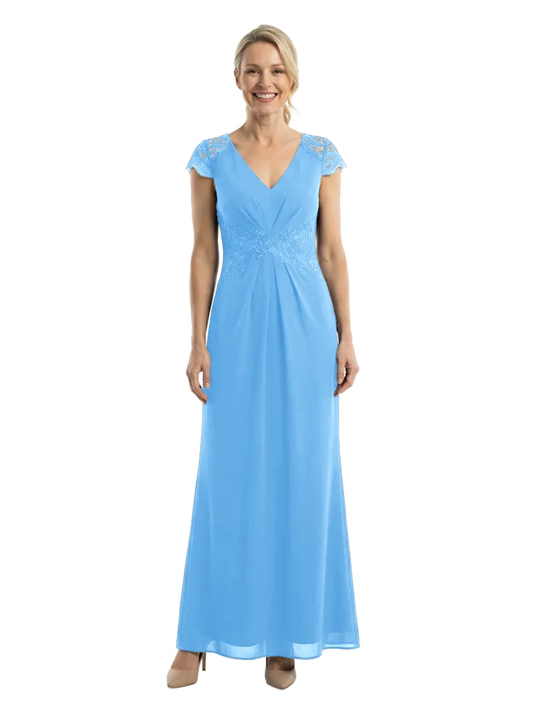 Chicsew Elegant V-Neck Cap Sleeves Mermaid Lace Chiffon Mother Of The Bride Dress sold by ChicSew product image thumbnail 5