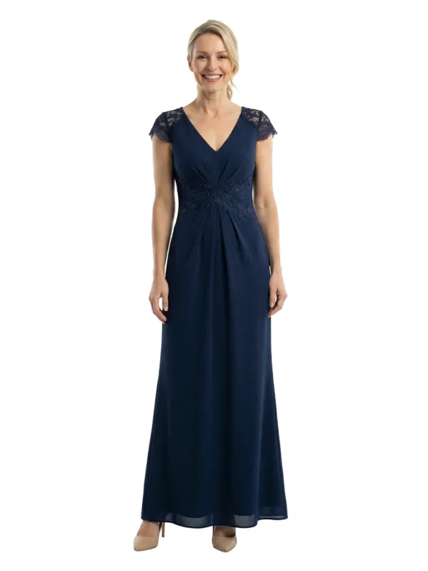 Chicsew Elegant V-Neck Cap Sleeves Mermaid Lace Chiffon Mother Of The Bride Dress sold by ChicSew