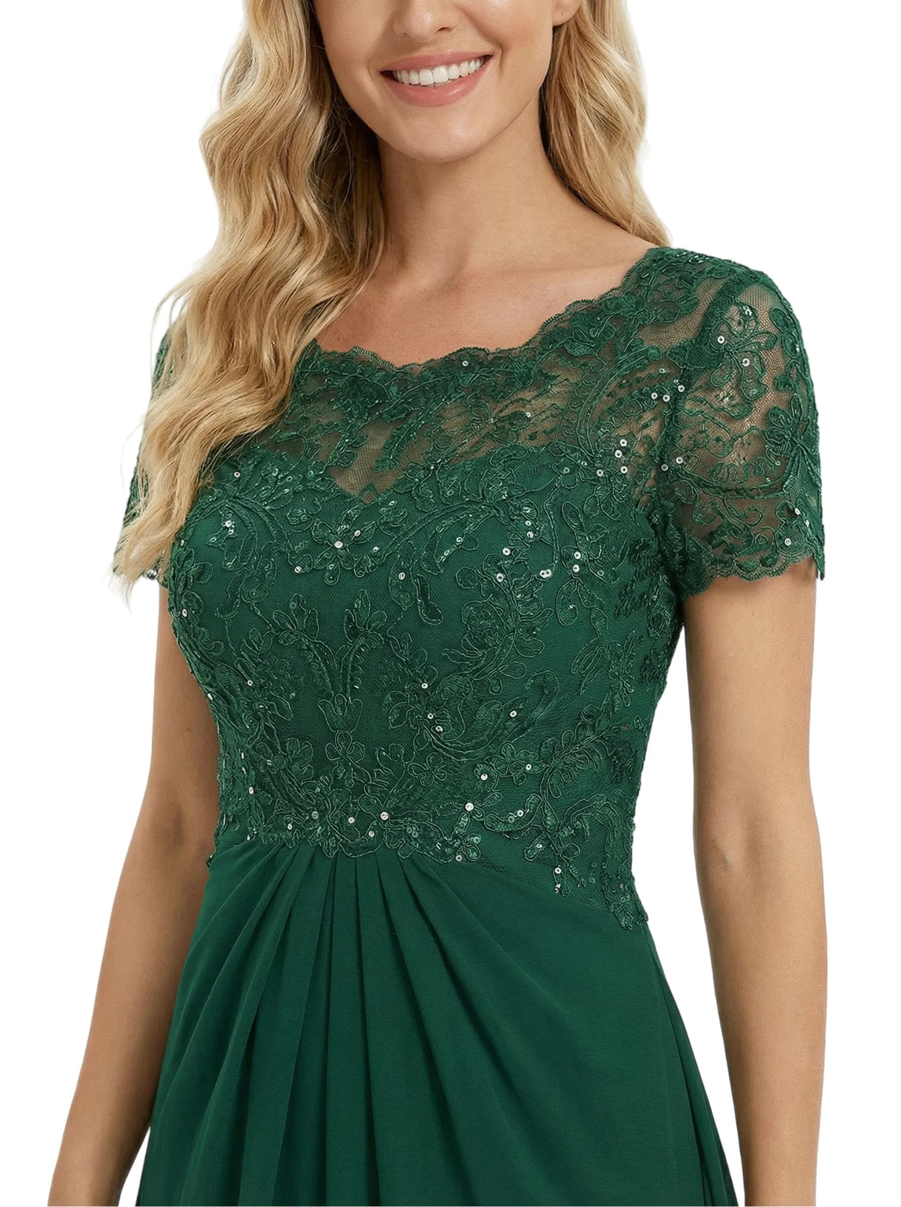 Chicsew Gorgeous Short Sleeve Mother of The Groom Dress Flowy Long Chiffon Formal Gown sold by ChicSew product image thumbnail 2
