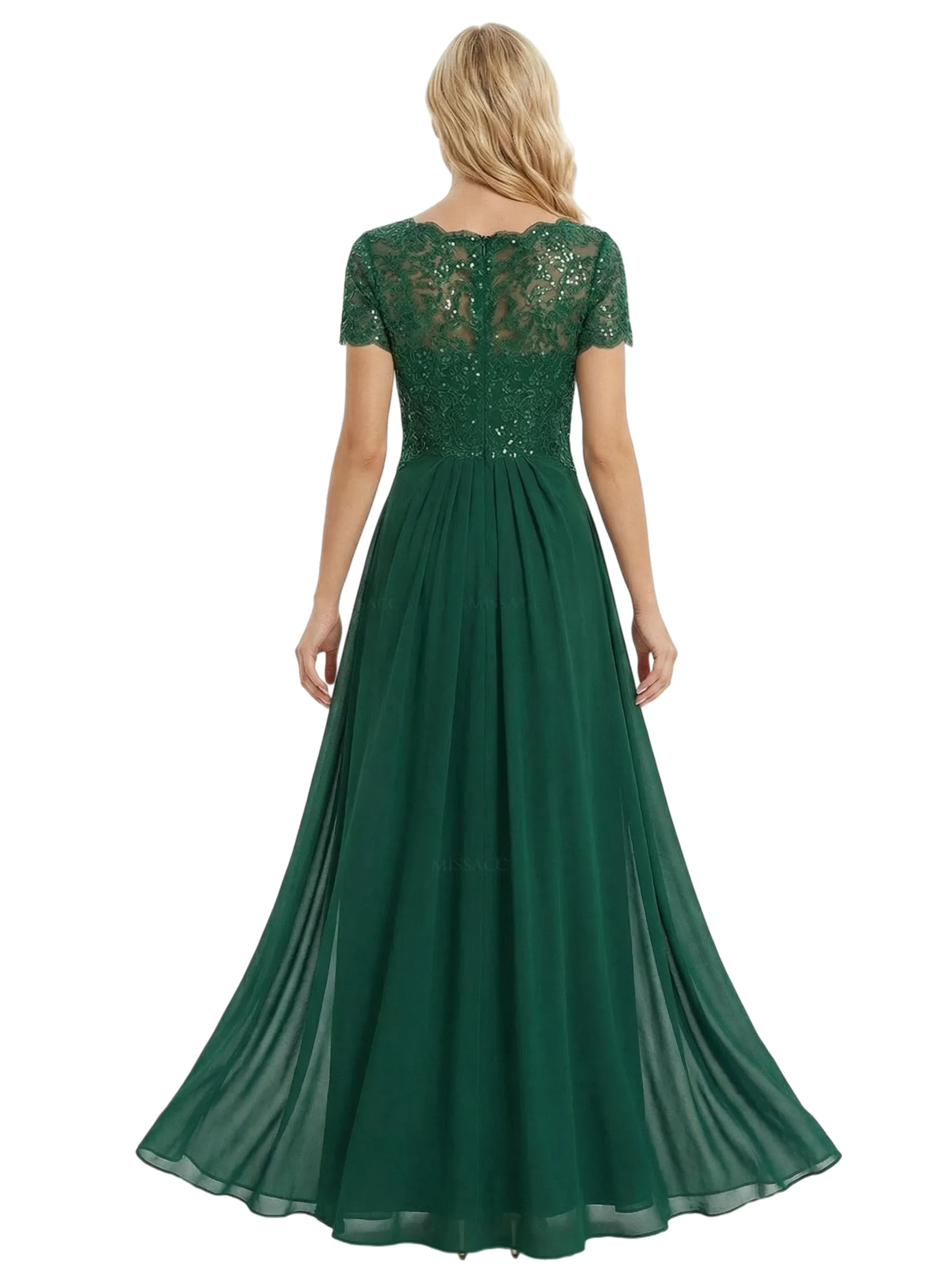 Chicsew Gorgeous Short Sleeve Mother of The Groom Dress Flowy Long Chiffon Formal Gown sold by ChicSew product image thumbnail 3